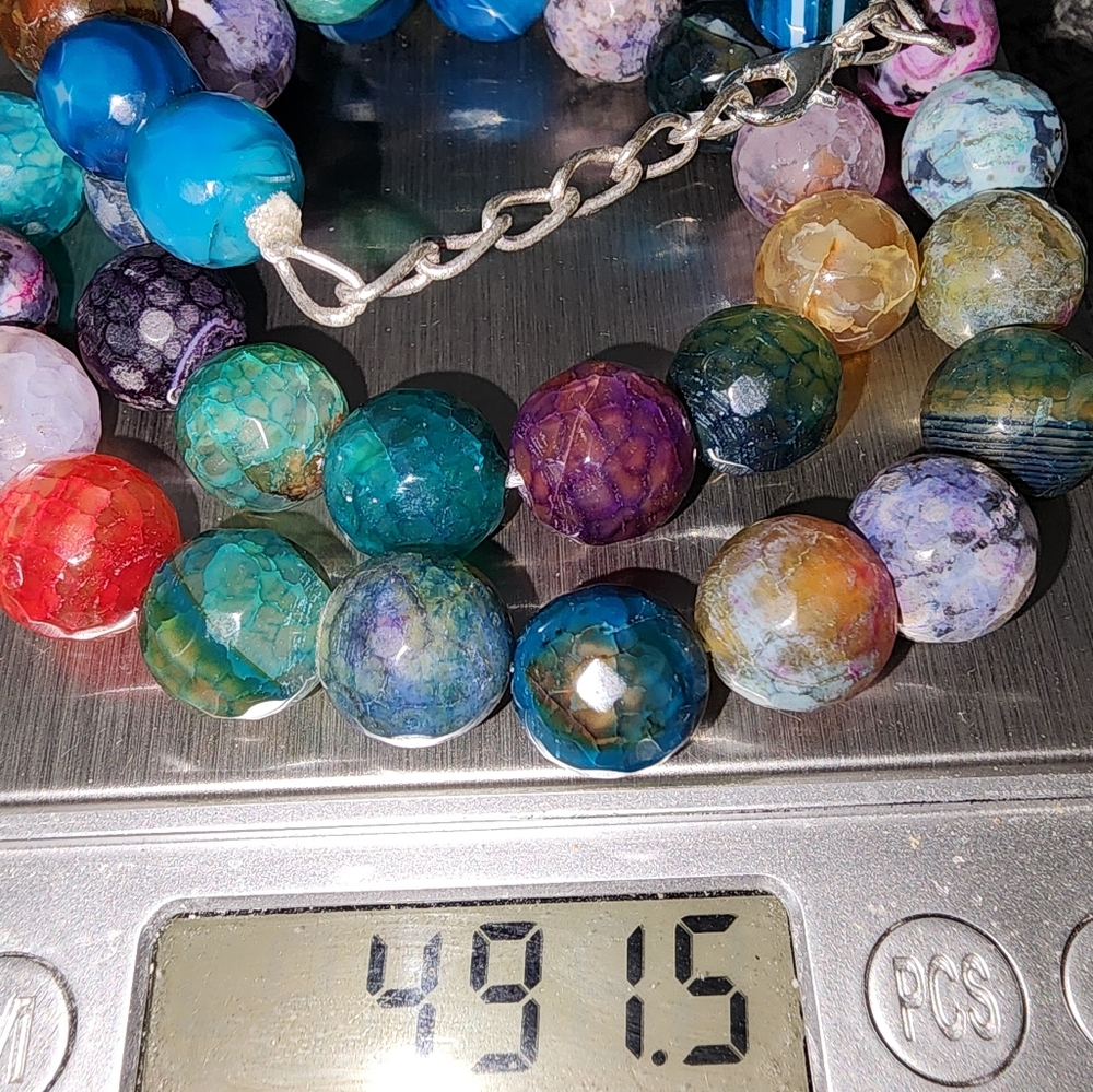 MULTI FACUTED CRYSTAL 22" NECKLACE - Picture 8 of 9